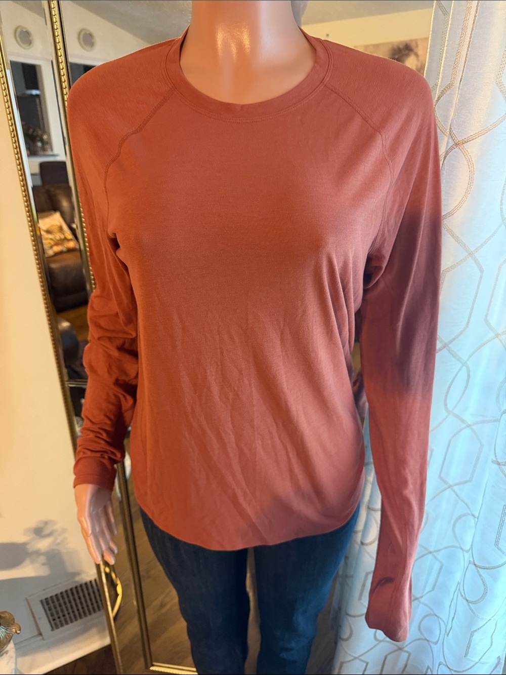 Patagonia Long-Sleeve Crewneck Top - Rust Brown